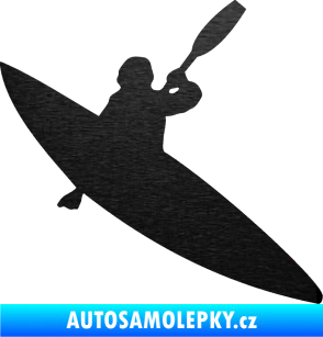 Samolepka Kanoista 001 pravá škrábaný kov černý