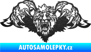 Samolepka Kapota 041 lev škrábaný kov černý