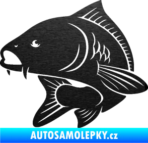 Samolepka Kapr 008 levá škrábaný kov černý