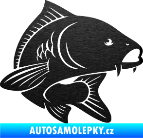 Samolepka Kapr 008 pravá škrábaný kov černý