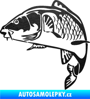 Samolepka Kapr 010 levá škrábaný kov černý