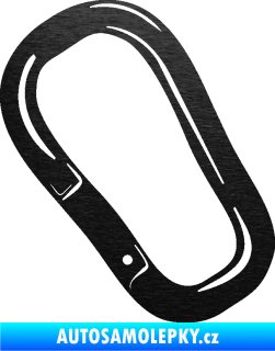 Samolepka Karabina 001 levá alpinismus škrábaný kov černý
