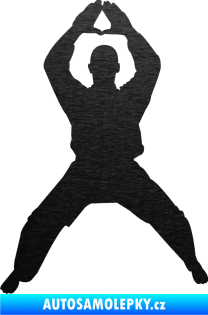 Samolepka Karate 003 levá škrábaný kov černý