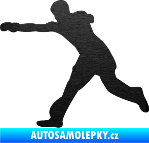 Samolepka Karate 004 levá škrábaný kov černý