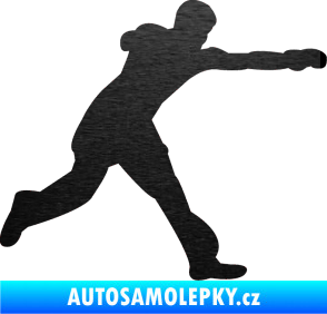 Samolepka Karate 004 pravá škrábaný kov černý