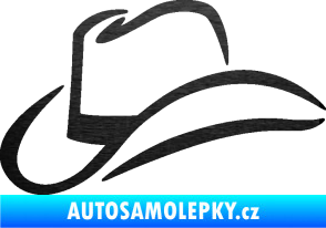 Samolepka Klobouk 002 levá škrábaný kov černý