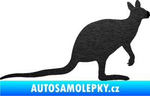 Samolepka Klokan 003 pravá škrábaný kov černý