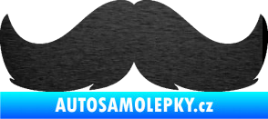 Samolepka Knír 002 movember škrábaný kov černý