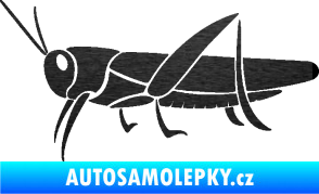 Samolepka Kobylka 002 levá škrábaný kov černý