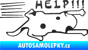 Samolepka Kočka Help samolepka na bok  škrábaný kov černý