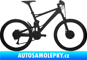 Samolepka Kolo 001 pravá - (horské kolo) škrábaný kov černý