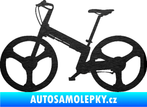 Samolepka Kolo 002 levá škrábaný kov černý