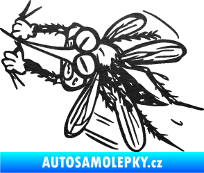Samolepka Komár 002 levá škrábaný kov černý