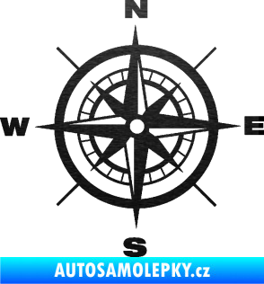 Samolepka Kompas 001 škrábaný kov černý