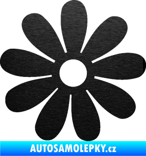 Samolepka Kopretina 001 škrábaný kov černý
