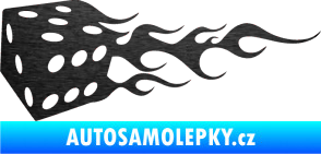 Samolepka Kostky 002 levá škrábaný kov černý