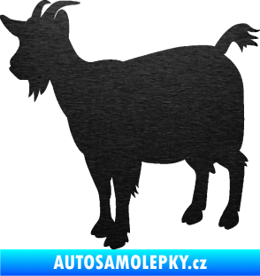 Samolepka Koza 001 levá škrábaný kov černý