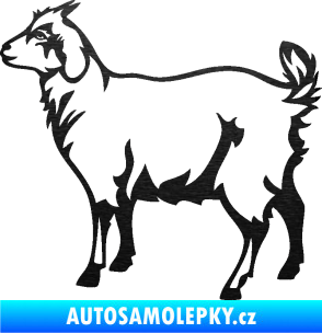 Samolepka Koza 002 levá škrábaný kov černý