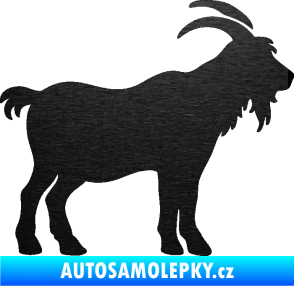 Samolepka Kozel 008 pravá silueta škrábaný kov černý