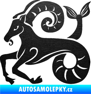 Samolepka Kozoroh 005 levá škrábaný kov černý