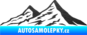 Samolepka Krajina hory 009 levá škrábaný kov černý