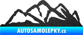 Samolepka Krajina hory 013 pravá škrábaný kov černý