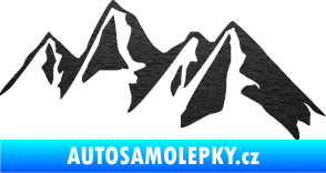 Samolepka Krajina hory 015 pravá škrábaný kov černý