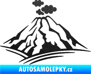 Samolepka Krajina hory 018 pravá škrábaný kov černý