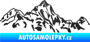 Samolepka Krajina hory 025 pravá škrábaný kov černý