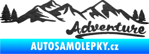 Samolepka Krajina hory 028 pravá škrábaný kov černý