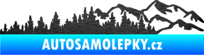 Samolepka Krajina hory 030 pravá škrábaný kov černý