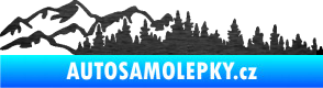 Samolepka Krajina hory 030 levá škrábaný kov černý