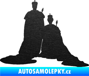 Samolepka Král a královna  škrábaný kov černý