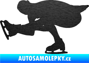 Samolepka Krasobruslení 007 levá krasobruslařka škrábaný kov černý