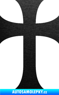 Samolepka Křesťanský kříž 002 škrábaný kov černý