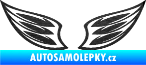 Samolepka Křídla 001  škrábaný kov černý