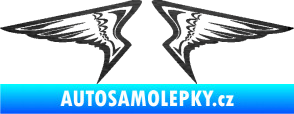 Samolepka Křídla 003 škrábaný kov černý