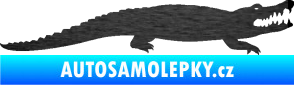 Samolepka Krokodýl 002 pravá škrábaný kov černý
