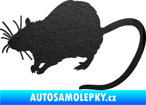 Samolepka Krysa 002 levá škrábaný kov černý