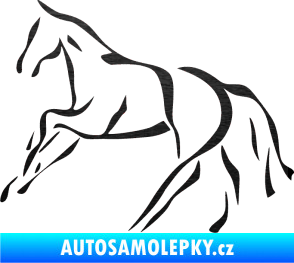Samolepka Kůň 024 levá škrábaný kov černý