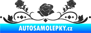 Samolepka Květina dekor 039 růžičky škrábaný kov černý