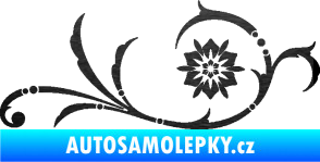 Samolepka Květina dekor 040 pravá škrábaný kov černý