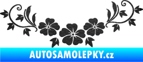 Samolepka Květina dekor 045 pravá ibišky škrábaný kov černý