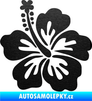 Samolepka Kytička 001 levá ibišek škrábaný kov černý
