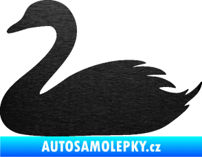 Samolepka Labuť 001 levá škrábaný kov černý