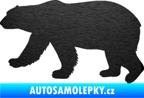 Samolepka Lední medvěd 002 levá škrábaný kov černý