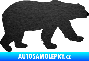 Samolepka Lední medvěd 002 pravá škrábaný kov černý