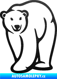Samolepka Lední medvěd 004 levá škrábaný kov černý