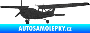 Samolepka Letadlo 014 levá škrábaný kov černý
