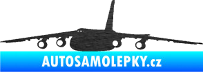 Samolepka Letadlo 015 levá škrábaný kov černý